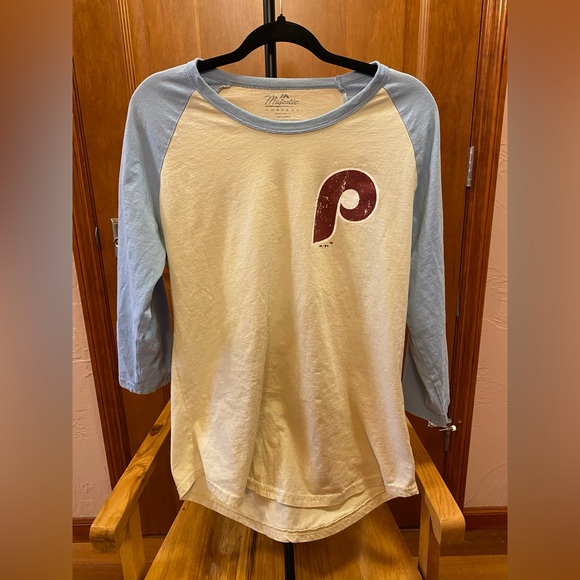 Philadelphia Phillies Bryce Harper MLB Majestic 3/4 Sleeve Shirt - Picture 2 of 5